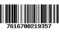 Código de Barras 7616700219357