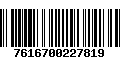 Código de Barras 7616700227819