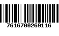 Código de Barras 7616700269116