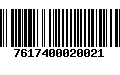 Código de Barras 7617400020021