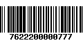 Código de Barras 7622200000777