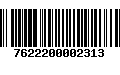 Código de Barras 7622200002313