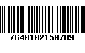 Código de Barras 7640102150789