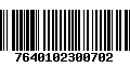 Código de Barras 7640102300702