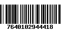 Código de Barras 7640102944418