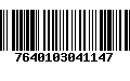 Código de Barras 7640103041147