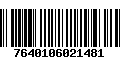 Código de Barras 7640106021481