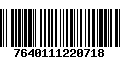 Código de Barras 7640111220718