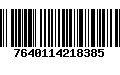 Código de Barras 7640114218385