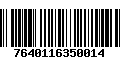 Código de Barras 7640116350014