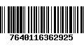 Código de Barras 7640116362925