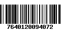 Código de Barras 7640120094072