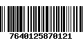 Código de Barras 7640125870121