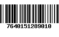 Código de Barras 7640151289010