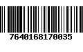 Código de Barras 7640168170035