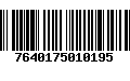 Código de Barras 7640175010195