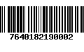 Código de Barras 7640182190002