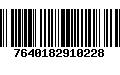 Código de Barras 7640182910228