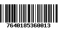 Código de Barras 7640185360013