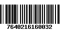 Código de Barras 7640216160032