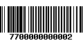 Código de Barras 7700000000002