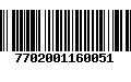 Código de Barras 7702001160051