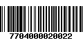 Código de Barras 7704000020022