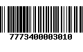 Código de Barras 7773400003010