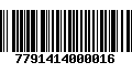 Código de Barras 7791414000016