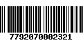 Código de Barras 7792070002321