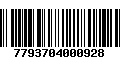 Código de Barras 7793704000928