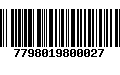 Código de Barras 7798019800027