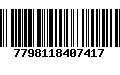 Código de Barras 7798118407417