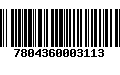 Código de Barras 7804360003113