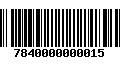 Código de Barras 7840000000015