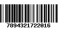 Código de Barras 7894321722016