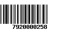 Código de Barras 7920000258