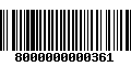 Código de Barras 8000000000361