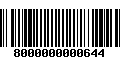 Código de Barras 8000000000644