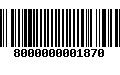 Código de Barras 8000000001870