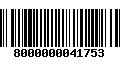 Código de Barras 8000000041753