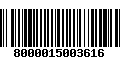 Código de Barras 8000015003616