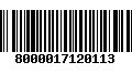 Código de Barras 8000017120113