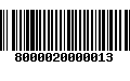 Código de Barras 8000020000013