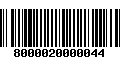 Código de Barras 8000020000044