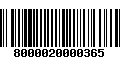 Código de Barras 8000020000365