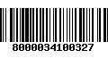 Código de Barras 8000034100327