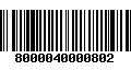 Código de Barras 8000040000802