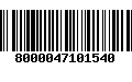 Código de Barras 8000047101540