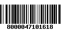 Código de Barras 8000047101618